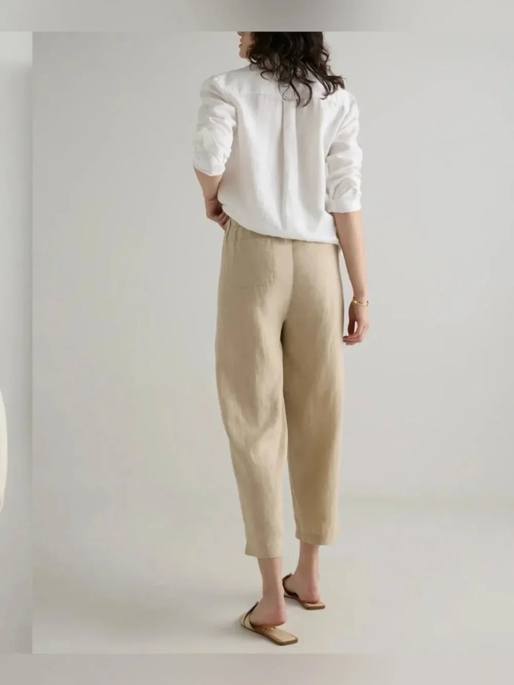 QUINCE 100% European Linen Pants Beige Size Large